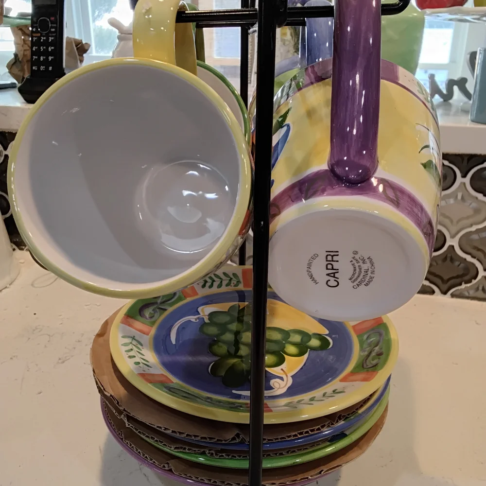 9 Pieces Colorful Ceramic Set with Stand - Picture 8 of 8